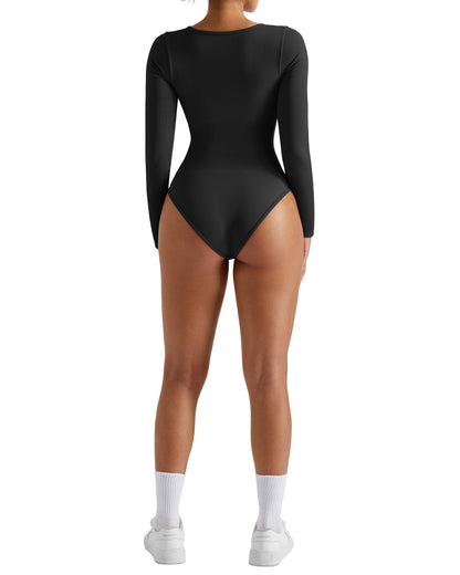 Long Sleeve Ribbed Snatching Bodysuit